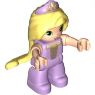 Duplo Figure Rapunzel, Long Hair Bright Light Yellow, Corset Dress Print / Lavender