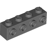Brick Special 1 x 4 with 4 Studs on One Side / Dark Bluish Gray