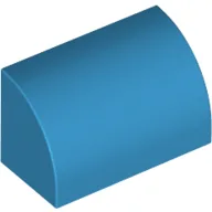 Brick Curved 1 x 2 x 1 No Studs / Dark Azure