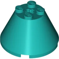 Cone 4 x 4 x 2, Axle Hole [Plain] / Dark Turquoise