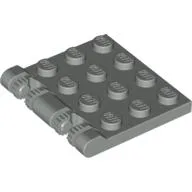 Hinge Plate 3 x 4 Locking Dual 2 Finger, 9 Teeth / Light Gray