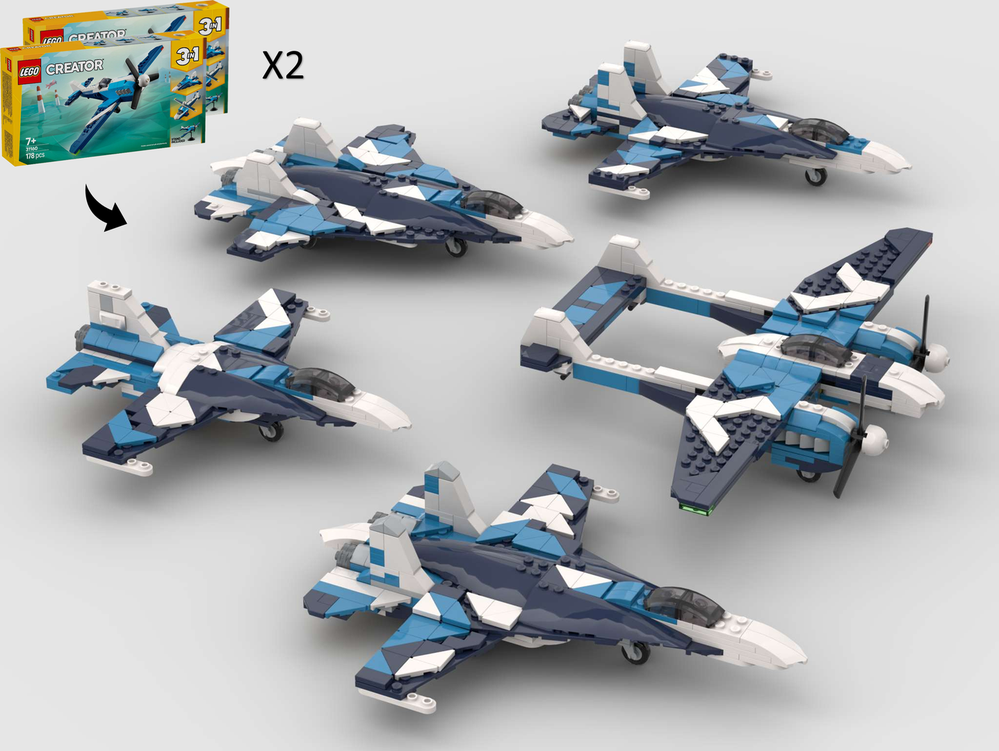 Lego 5-in-1 Alternate Builds Bundle - 2 x 31160 Race Plane