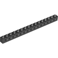 Technic Brick 1 x 16 [15 Pin Holes] / Black