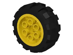 Wheel 20 x 30 Balloon Medium, with Black Tire 20 x 30 Balloon Medium (6582 / 6581) / Yellow