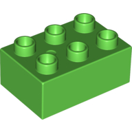 Lego Duplo Brick 2 x 3 / Bright Green