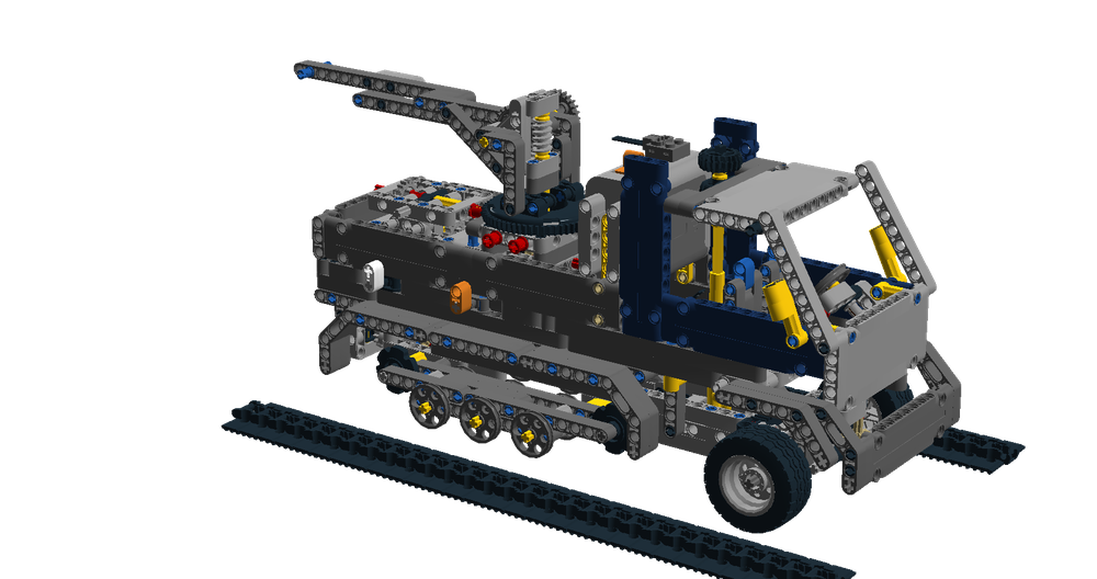 Lego 42055 C model-harftrack vehicle with rubber band gun