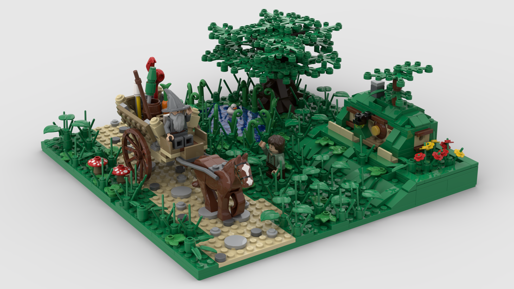Lego Frodo Welcomes Gandalf in Bag End