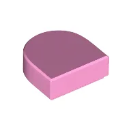 Tile Round 1 x 1 Half Circle / Bright Pink