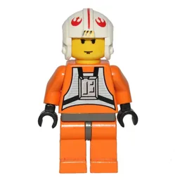 Luke Skywalker, Orange Rebel Pilot Outfit, Yellow Skin, Dark Gray Hips