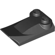 Brick Wedged, Curved 2 x 3 x 2/3 Two Studs, Wing End / Black