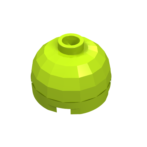 Lego Brick Round 2 x 2 Dome Top, Blocked Open Stud, Bottom Axle Holder / Lime