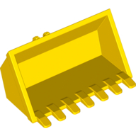 Lego Construction Vehicle Bucket 3 x 6, 9 Hinge Teeth / Yellow