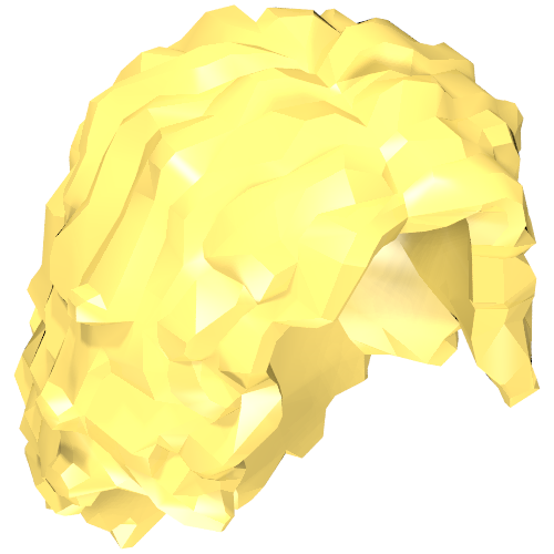 Lego Hair Long Tousled with Center Part / Bright Light Yellow