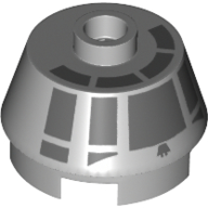 Lego Brick Round 2 x 2 Truncated Cone with Dark Bluish Gray Millennium Falcon Cockpit Print