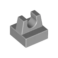 Tile Special 1 x 1 with Clip and Straight Tips / Light Bluish Gray