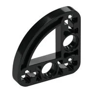 Technic Beam 3 x 3 L-Shape with Quarter Ellipse Thin / Black