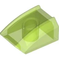 Brick Curved 2 x 2 with Lip, No Studs / Trans-Bright Green