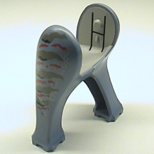 Lego Animal Body Part, Dinosaur, Legs Long, Dark Gray and Red Print