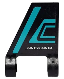Flag 2 x 2 Trapezoid with Flat Edge with Medium Azure Stripes and White 'JAGUAR' Pattern Model Right Side (Sticker) - Set 76898