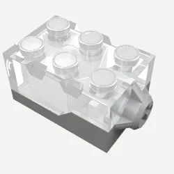 Light Brick 2 x 3 x 1 1/3 with Dark Bluish Gray Base [Yellow LED] / Trans-Clear