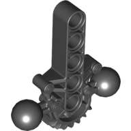 Lego Large Figure Skeletal, Torso with Beam, 2 Ball Joints, and 7 Tooth Half Gear / Black