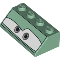 Brick Sloped 45° 2 x 4 with Gray Eyes on White Background Print