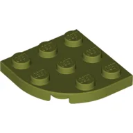 Plate Round Corner 3 x 3 / Olive Green