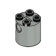 Brick Round 2 x 2 x 2 Robot Body, Axle Holder '+' Orientation / Light Gray