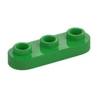 Plate Special 1 x 3 Rounded with 3 Open Studs / Bright Green