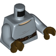 Lego Torso, Dark Brown Belt print, Sand Blue Arms, Dark Brown Hands / Sand Blue