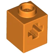 Technic Brick 1 x 1 with Axle Hole / Orange