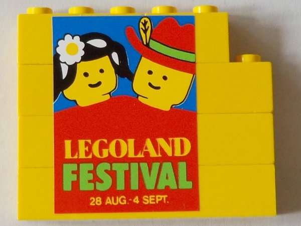 Lego Stickered Assembly 6 x 1 x 4 with 'LEGOLAND FESTIVAL' Pattern Model Right Side (Sticker) - Set 1592-2