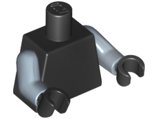 Lego Torso Plain / Sand Blue Arms / Black Hands