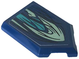 Tile, Modified 2 x 3 Pentagonal with Dark Turquoise and Sand Green Skin Pattern (Sticker) - Set 76154