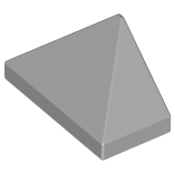 Lego Brick Sloped 45° 2 x 1 Triple with Ovoid Bottom Pin / Light Bluish Gray