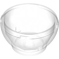Lego Pod, Round, Faceted 4 x 4 x 1 2/3 (Dragon Egg Bottom) / Trans-Clear