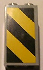 Lego Brick 2 x 2 x 3 with Black and Yellow Danger Stripes Pattern Right (Sticker) - Set 4514
