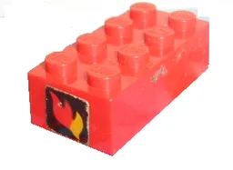 Brick 2 x 4 with Classic Fire Logo Pattern on Both Ends (Stickers) - Set 590