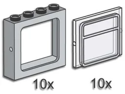 Gray Windows with Clear Panes