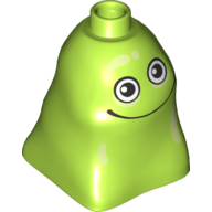 Lego Duplo Brick 2 x 2 x 2 Bag Shaped with Black and White Eyes and Thin Wide Mouth Print (Blodger Blopp)