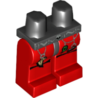 Lego Hips and Red Legs with Fantasy Era Wizard Print / Black