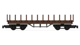 Flatcar with stakes