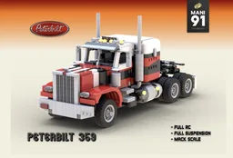 Peterbilt 359 Semi Truck red-white