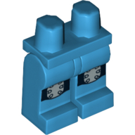 Lego Hips and Dark Azure Legs with Round Silver Knee Pads Print / Dark Azure
