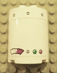 Cylinder Half 2 x 4 x 4 with Gauge, Rivets and 2 Lights Pattern (Stickers) - Set 4981