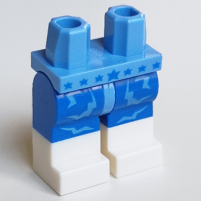 Lego Hips with Blue Legs and White Boots Pattern with Medium Blue Decorations and Blue Stars Print