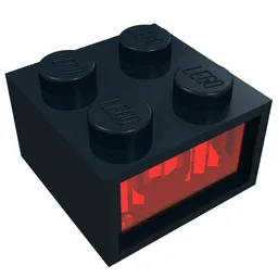 Light Brick 2 x 2 Type 2 12V with Red Diffusor / Black