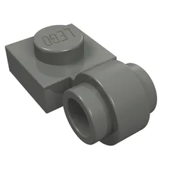 Plate Special 1 x 1 with Clip Light, Bar Hole [Thick Ring] / Dark Bluish Gray
