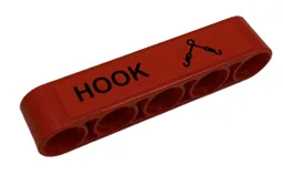 Technic, Liftarm Thick 1 x 5 with Lifting Hook and 'HOOK' Pattern (Sticker) - Set 9396
