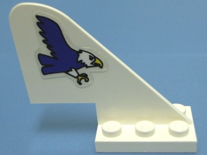 Lego Tail with Rounded Top with Blue Eagle Pattern on Both Sides (Stickers) - Sets 6345 / 6615